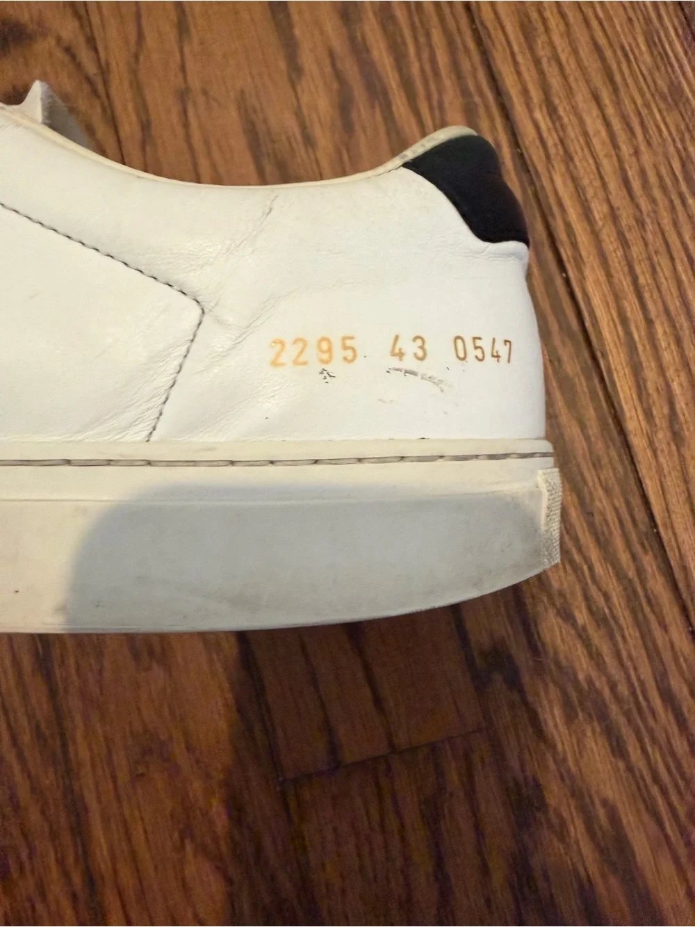 Common Projects White Leather Low-Top Sneakers with Black Heel Tab